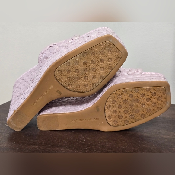 Antonio Melani Braided Raffia Wedge Sandal Women's Size 6.5M - Picture 9 of 11